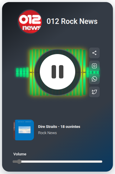 Radio player displaying a selected station with controls and information