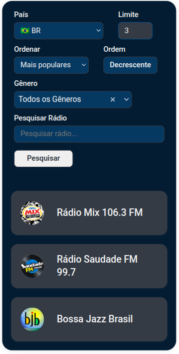 Mobile responsive radio player interface