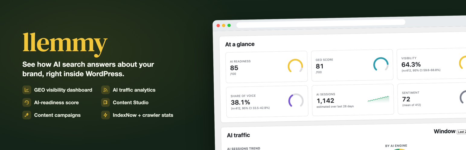 llemmy – AI Visibility, GEO & AI Traffic Analytics