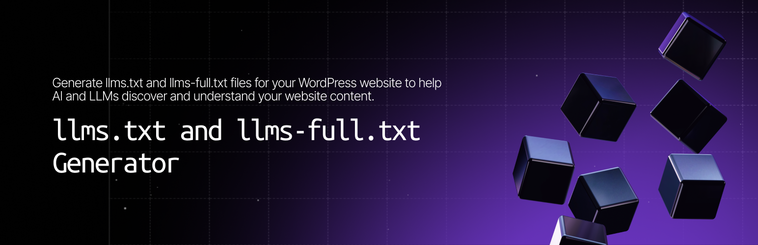 WordPress 外掛 LLMs.txt and LLMs-Full.txt Generator 的封面圖片。