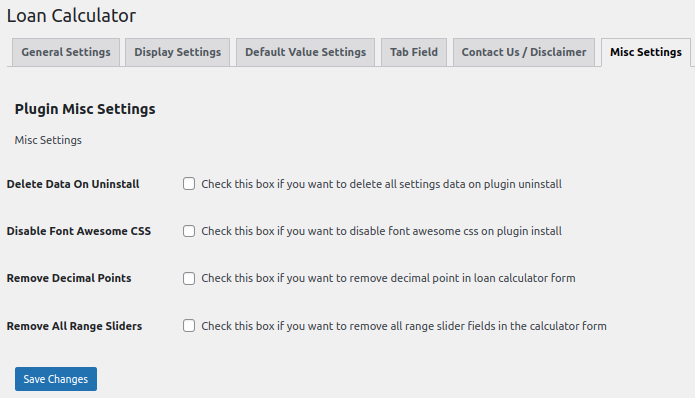 Misc Settings