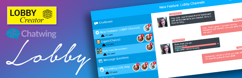 chatWING Lobby – Group Chat Rooms + 1 on 1 Live Chat