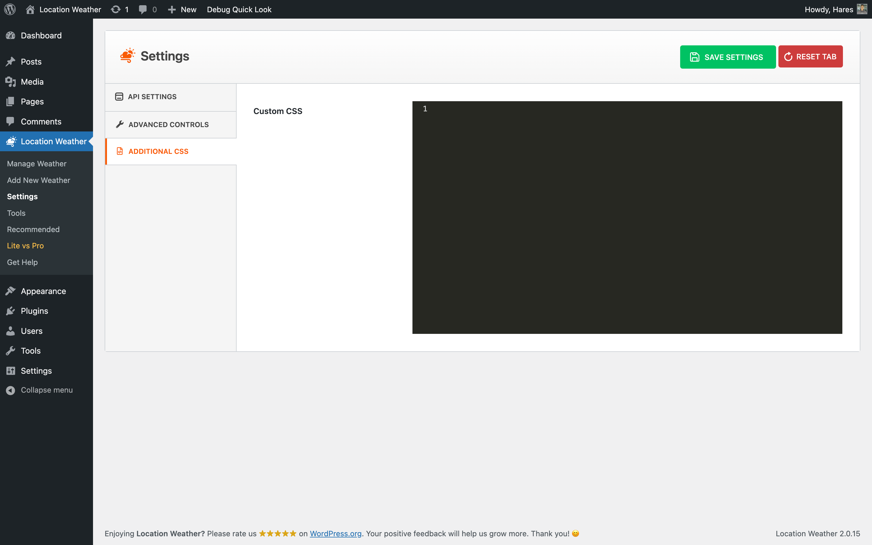 Additional CSS