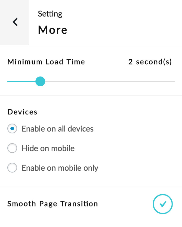 Pro version: Load Time, Device Control &amp; Smooth Page Transition