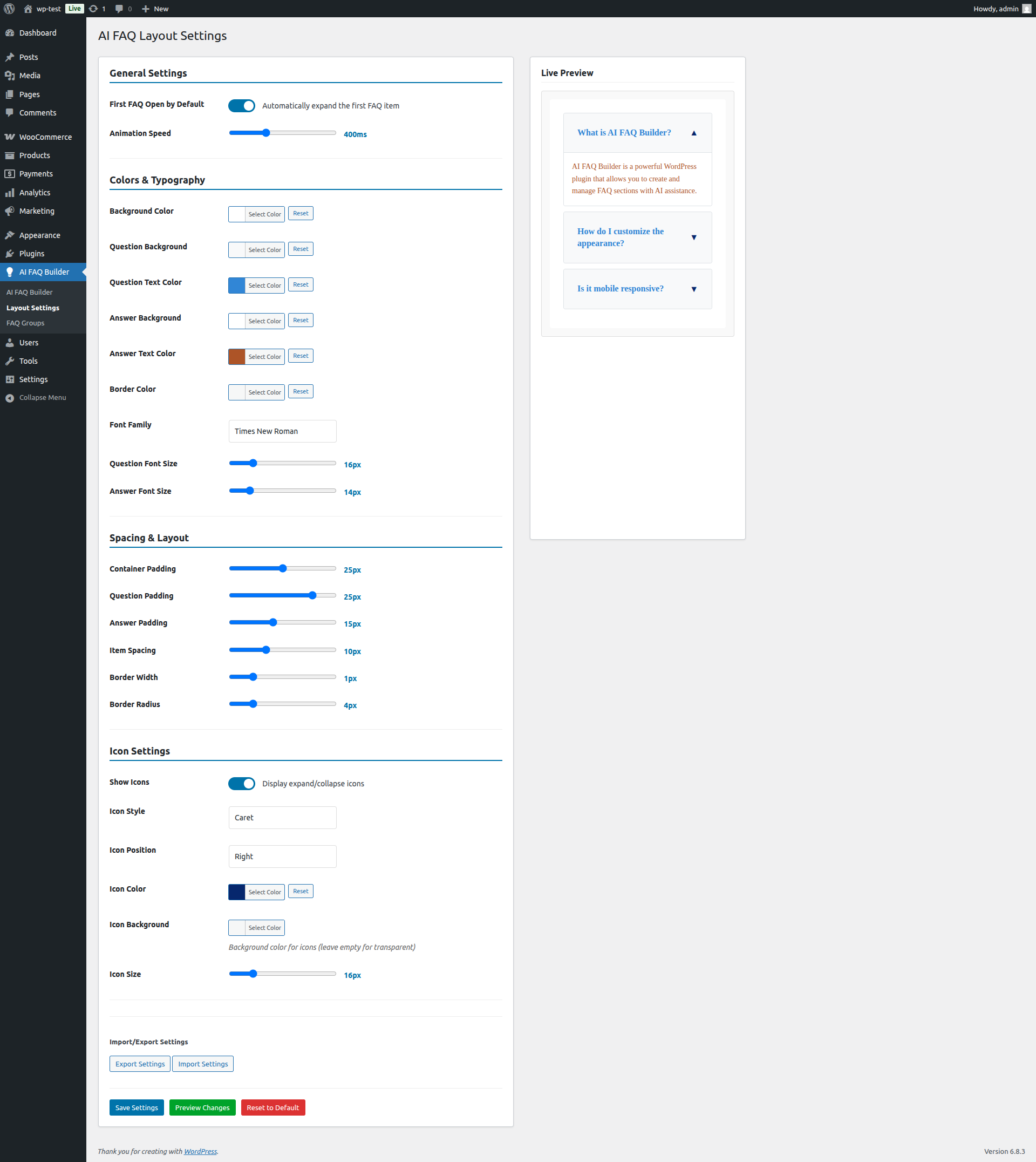 Logicrays AI FAQ Builder