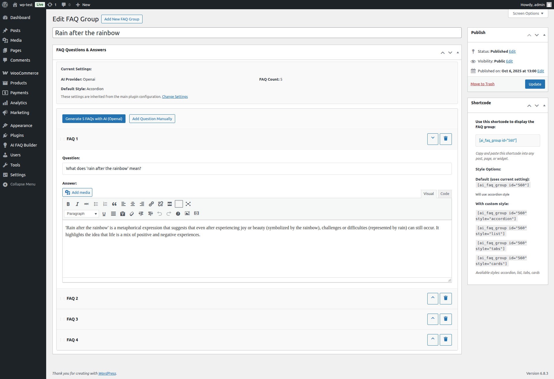 Logicrays AI FAQ Builder