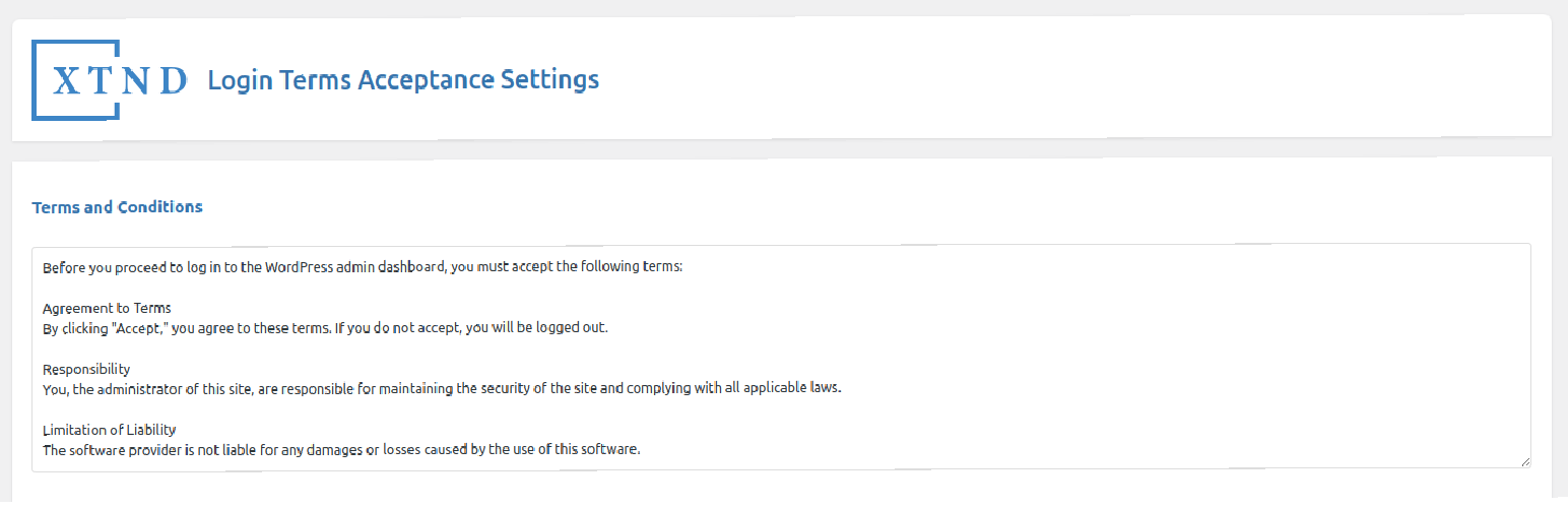 Login Terms Acceptance