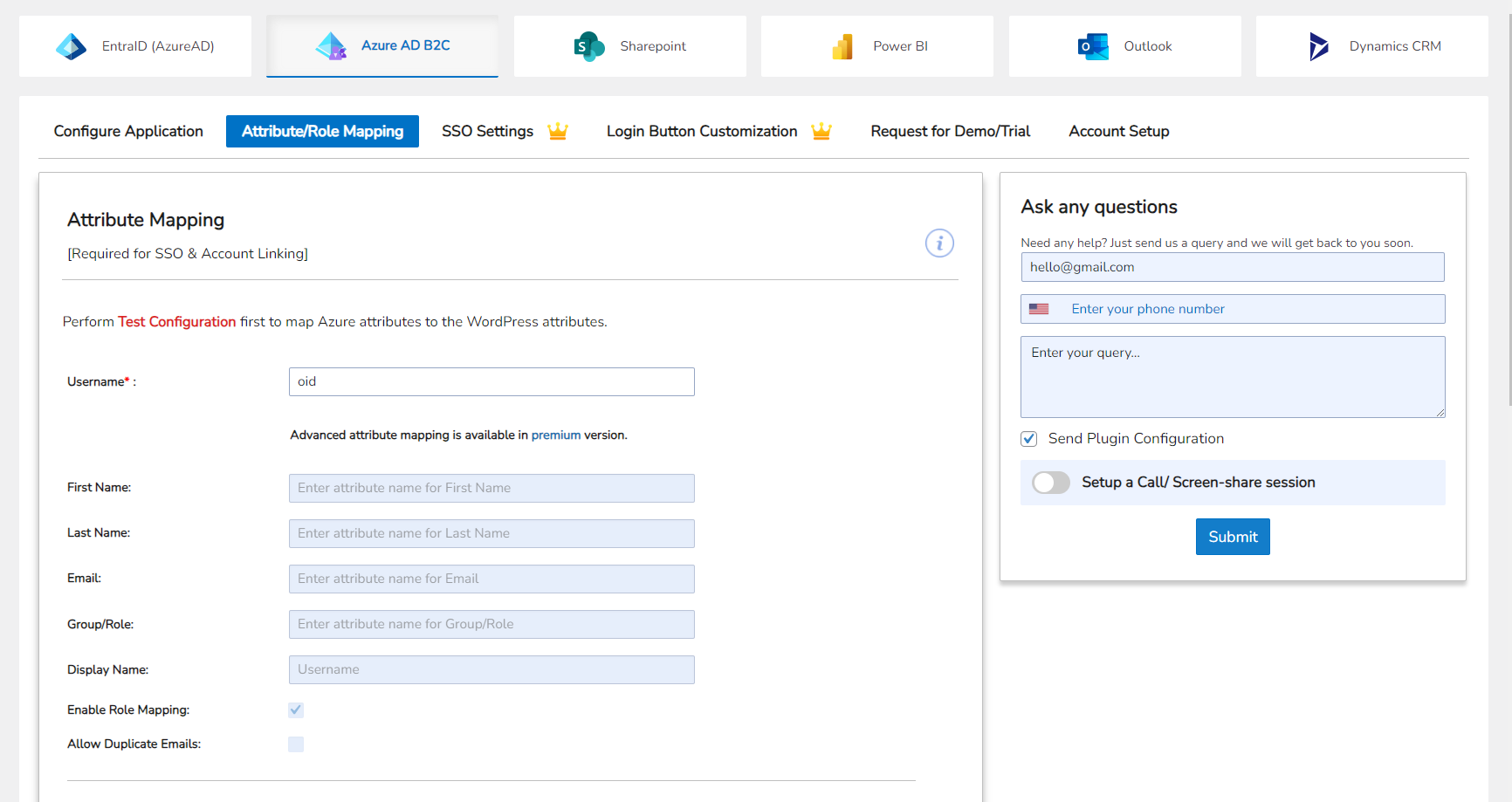 Configure Attribute Mapping for Users in WordPress.