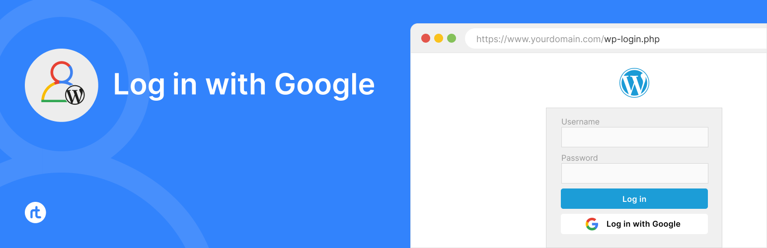 WordPress 外掛 Log in with Google 的封面圖片。