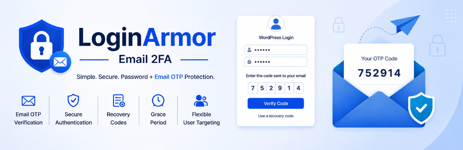 WordPress 外掛 LoginArmor – Email 2FA 的封面圖片