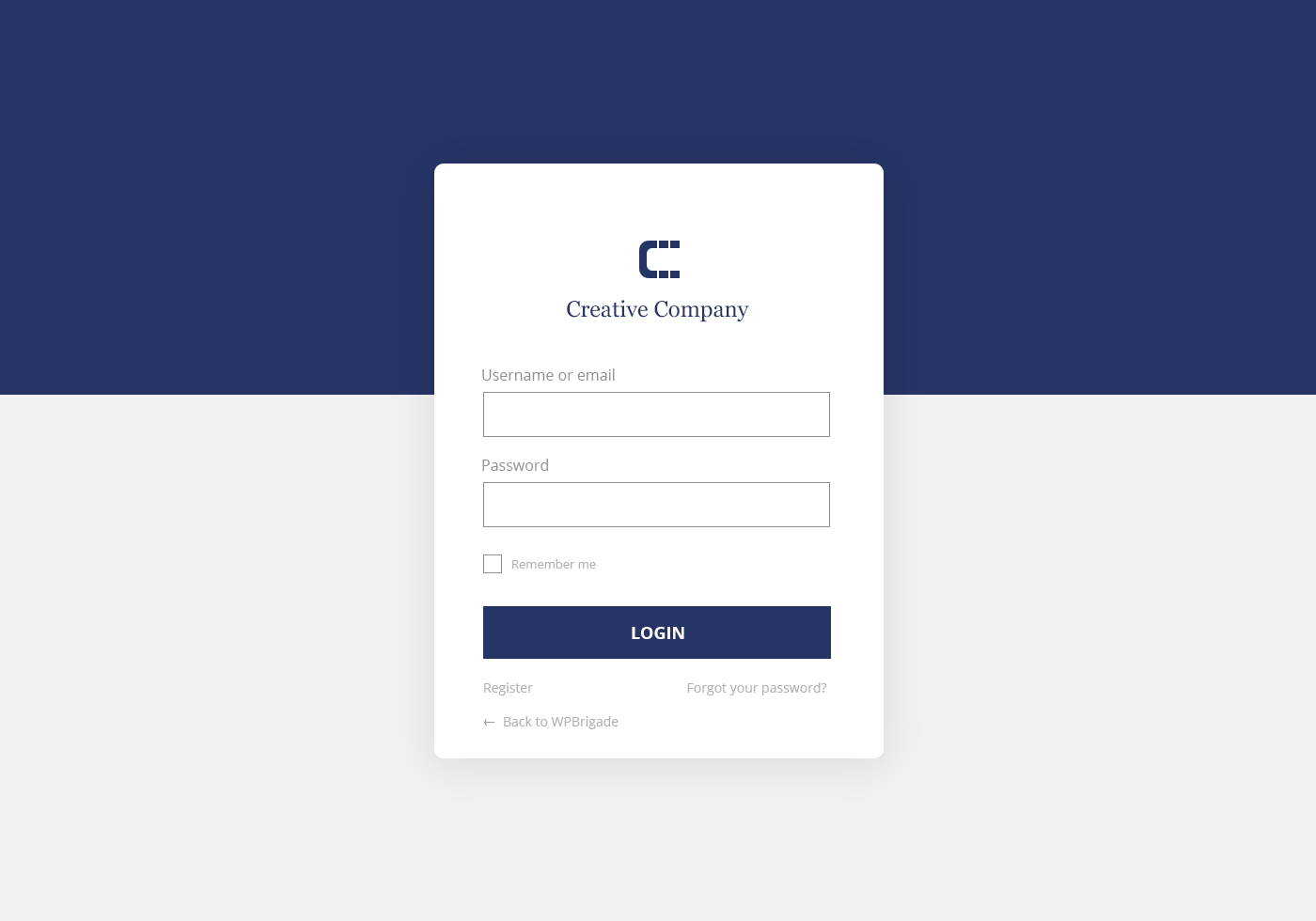 Custom Login page (Corporate theme) Example #5 <a href="https://loginpress.pro/pricing?utm_source=wp-org&amp;utm_medium=screenshots&amp;utm_campaign=pro-upgrade&amp;utm_content=Corporate+theme">Pro feature</a>