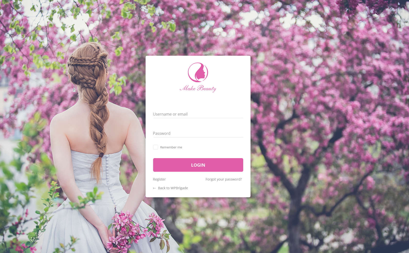 Custom Login page (Wedding theme) Example #8 <a href=