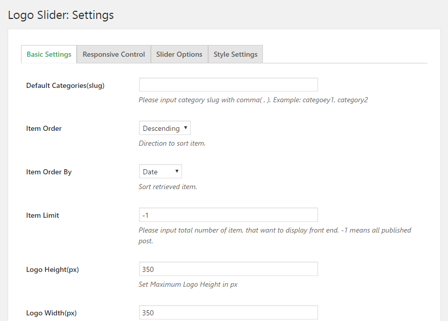 Plugin Settings