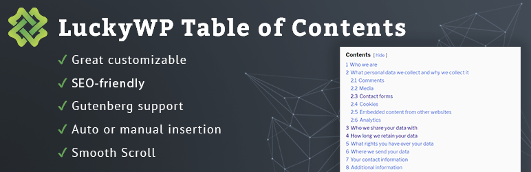 إضافة LuckyWP Table of Contents جدول المحتويات