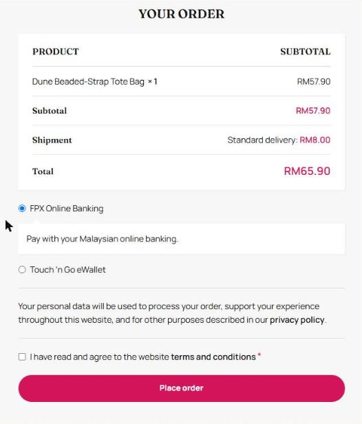 Checkout showing the Luminarix payment methods side by side.