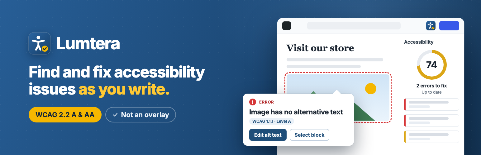 Lumtera – Accessibility Checker – WCAG, ADA, EAA and Section 508 Compliance