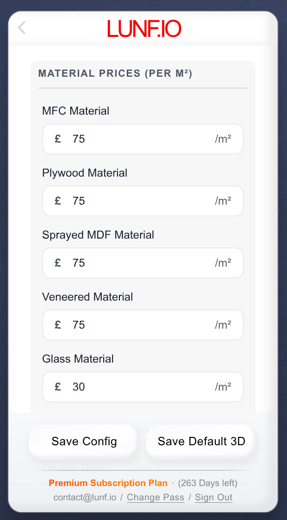 Configurator mobile screenshot 1.