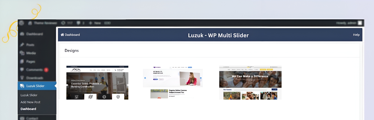WordPress 外掛 Luzuk – Multi Slider 的封面圖片。