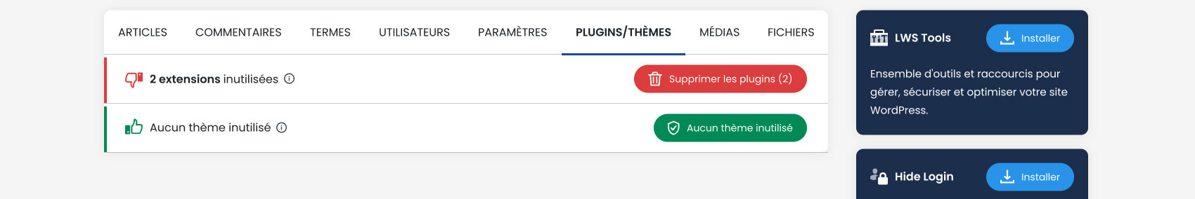 Plugins and themes cleanup