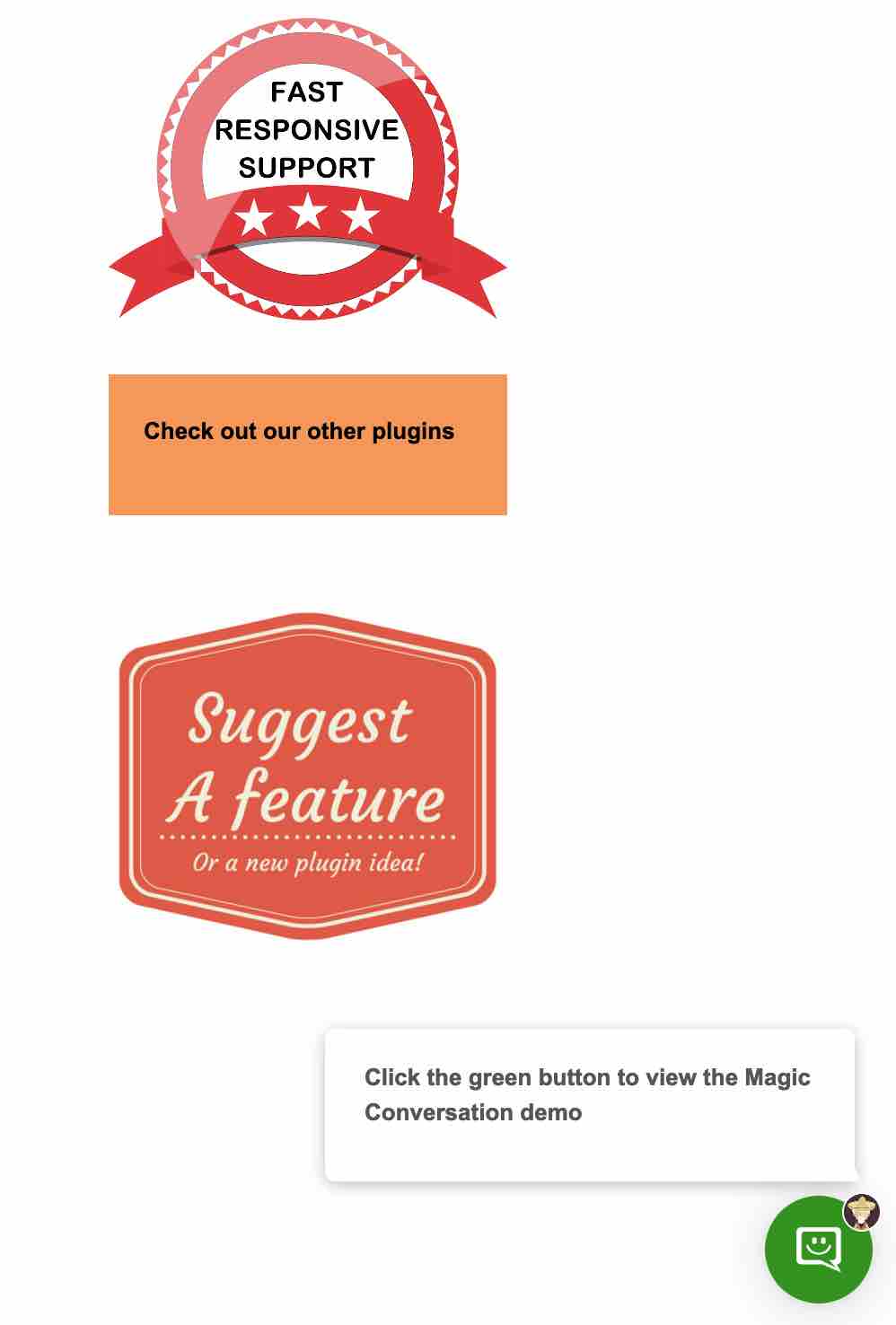 A view of the global conversation button.
