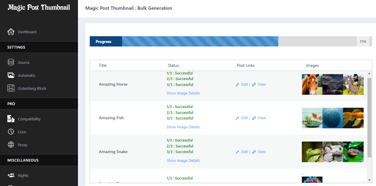 Magic Post Thumbnail : Bulk Generation