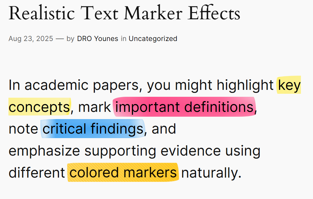 Realistic Text Marker – Highlight text with authentic marker effects and 8 handcrafted styles.