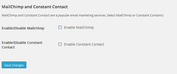 WooCommerce MailChimp and Constant Contact checkbox.