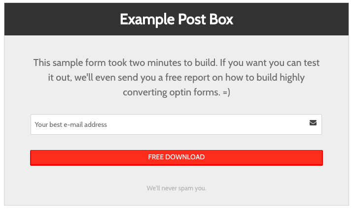 Another MailChimp Post Box