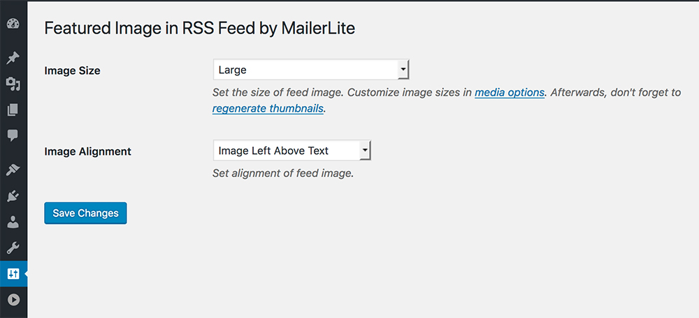 Featured Image in RSS Feed by MailerLite