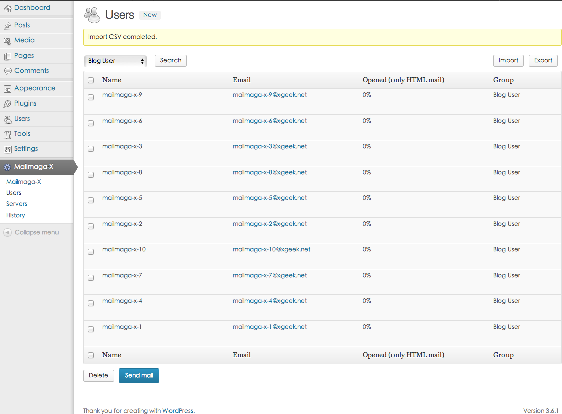 User List Page