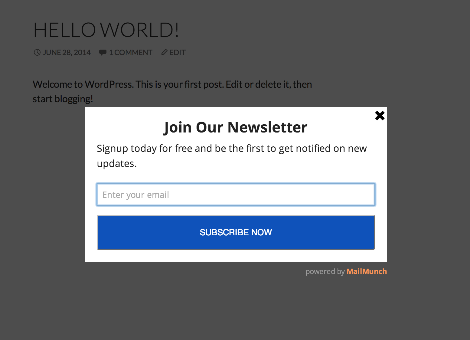 And finally, we have the optin form working live on your blog - increasing your subscribers :)