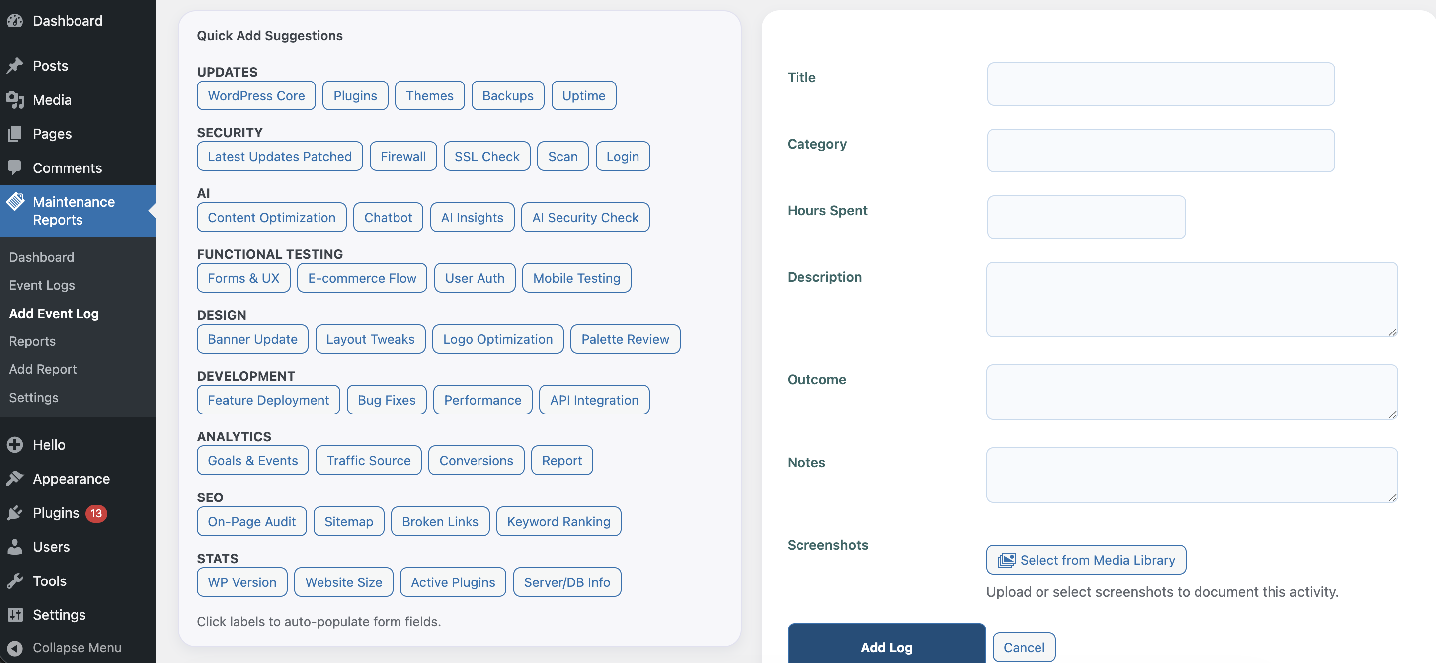 Maintenance Reports by webcycle