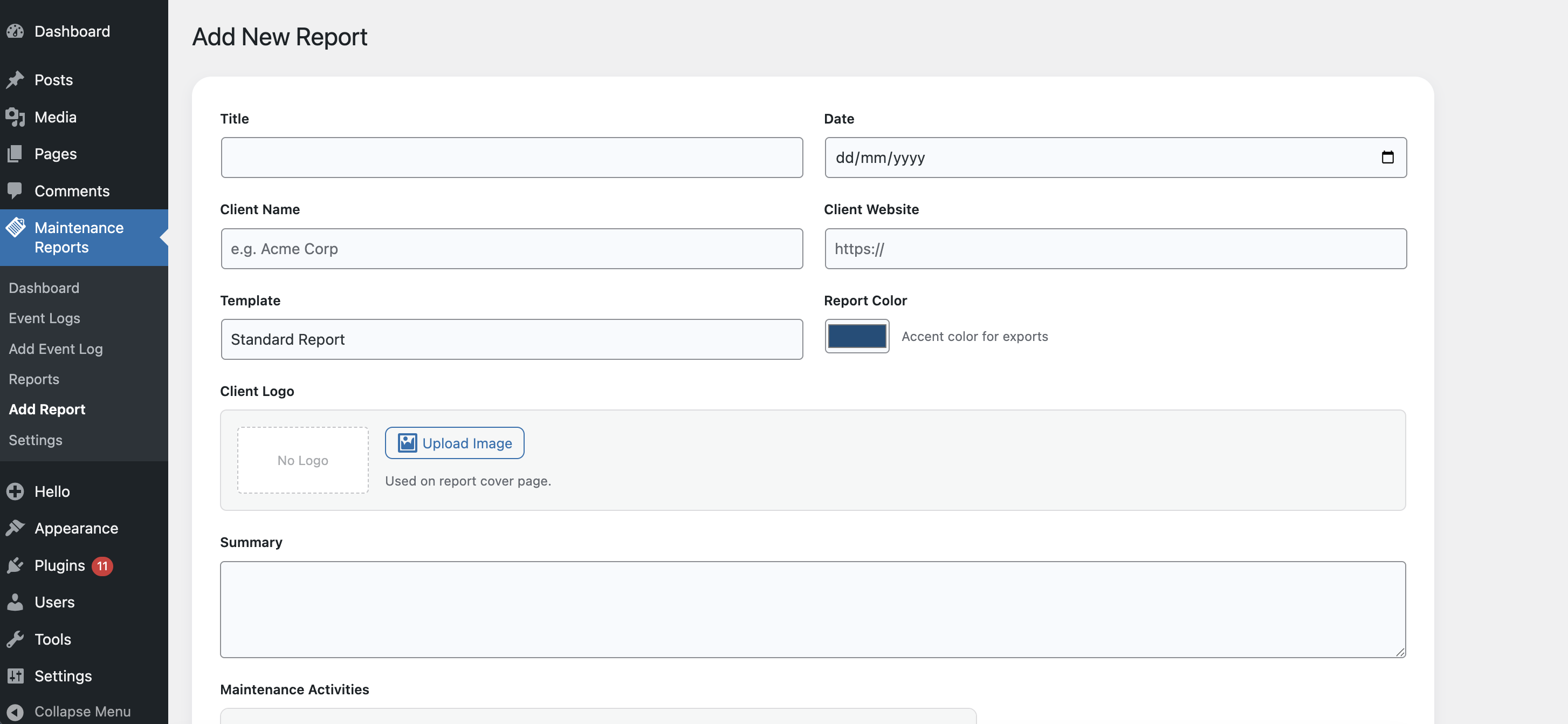 Maintenance Reports by webcycle