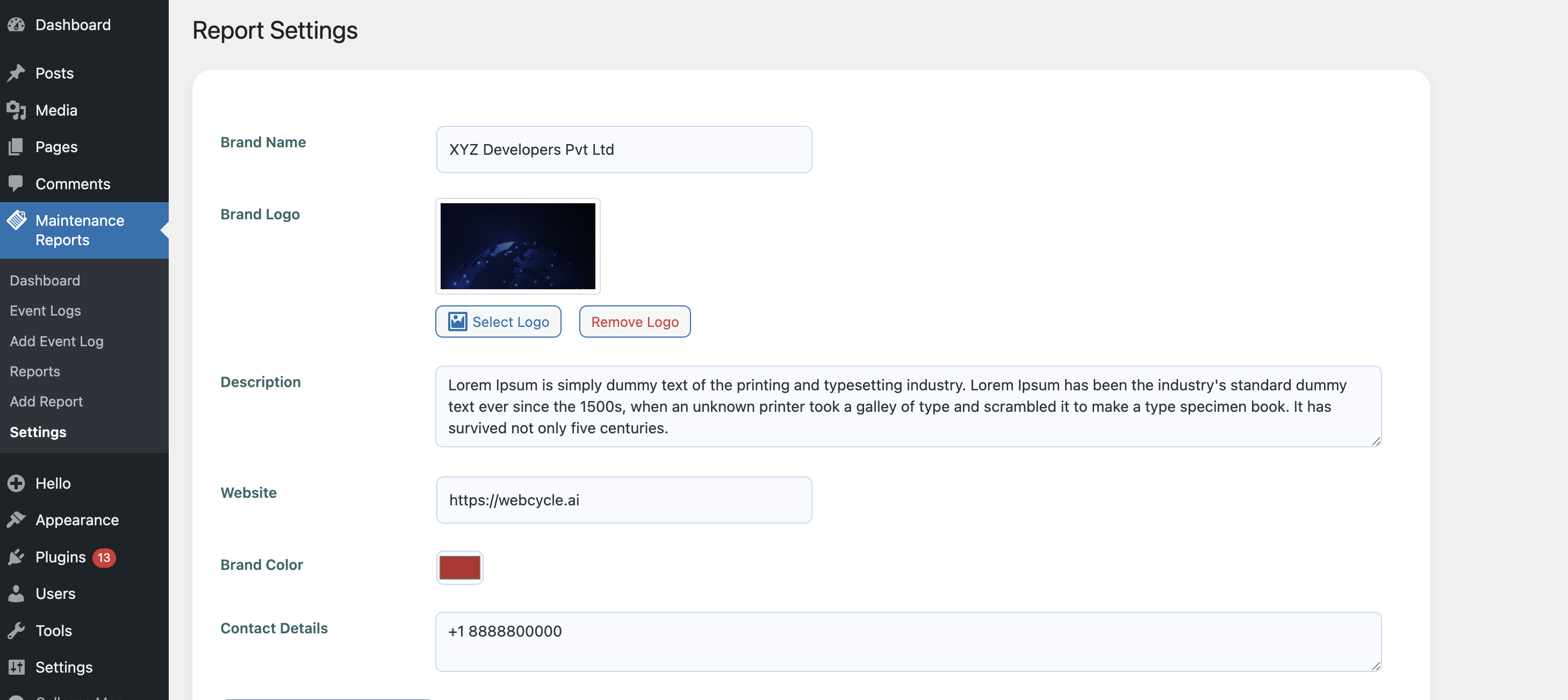 Maintenance Reports by webcycle