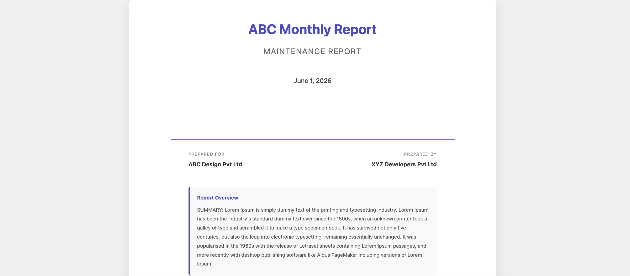 Maintenance Reports by webcycle