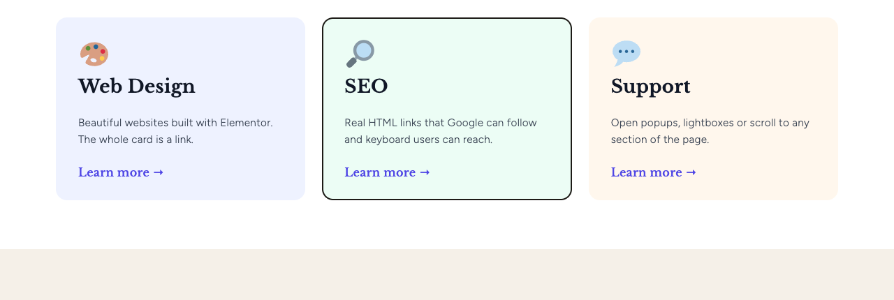 The whole card is a real link, reachable with the keyboard.