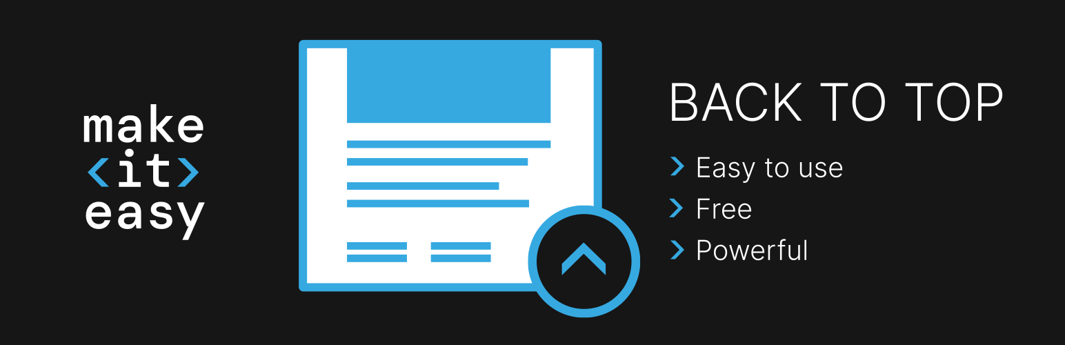 WordPress 外掛 MakeITeasy Back To Top 的封面圖片。