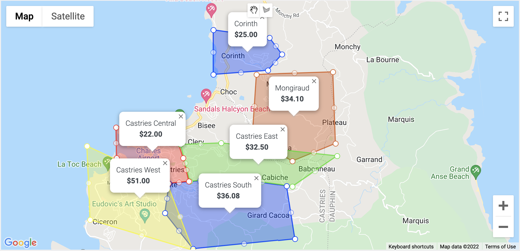 Shipping Cost by Region (aka Shipping Zones by Drawing) feature (PRO)