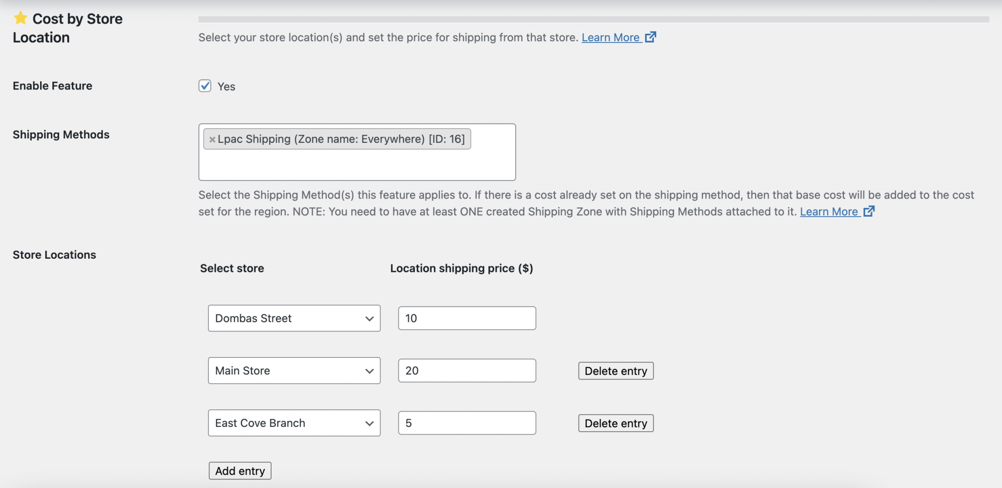 Shipping Cost by Store Location (PRO)