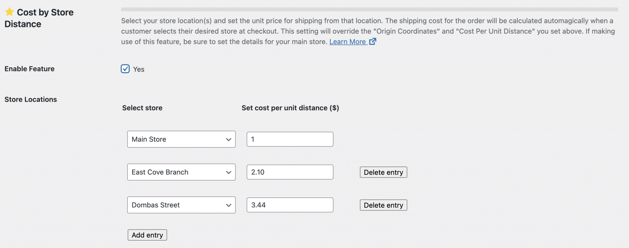 Shipping Cost by Store Distance (PRO)