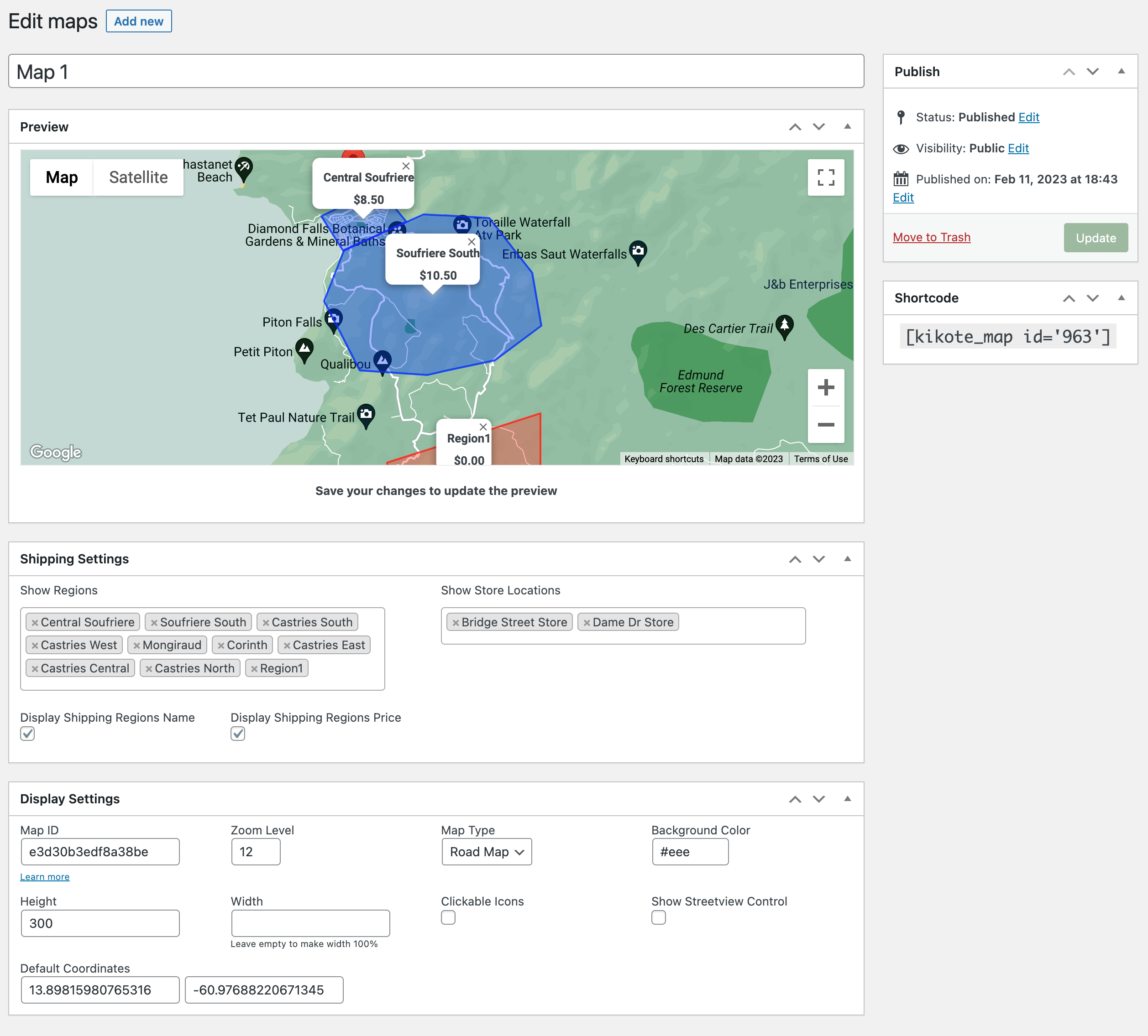 Map Builder (PRO) Create custom maps that can be placed anywhere on your WooCommerce website