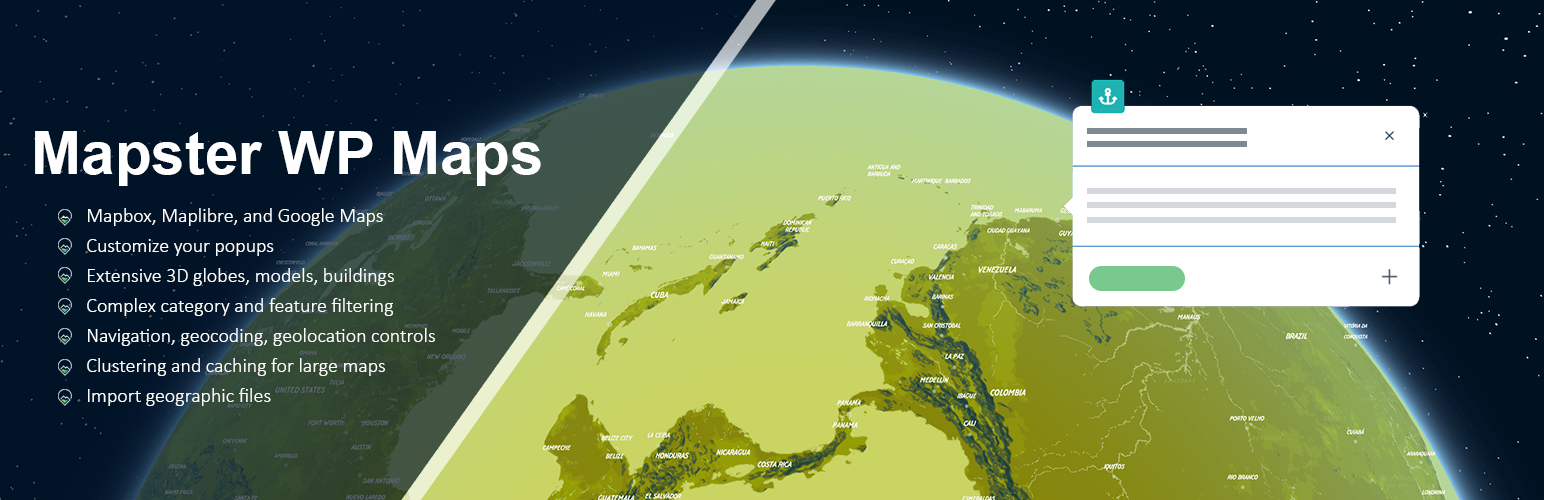 WordPress 外掛 Mapster WP Maps 的封面圖片。