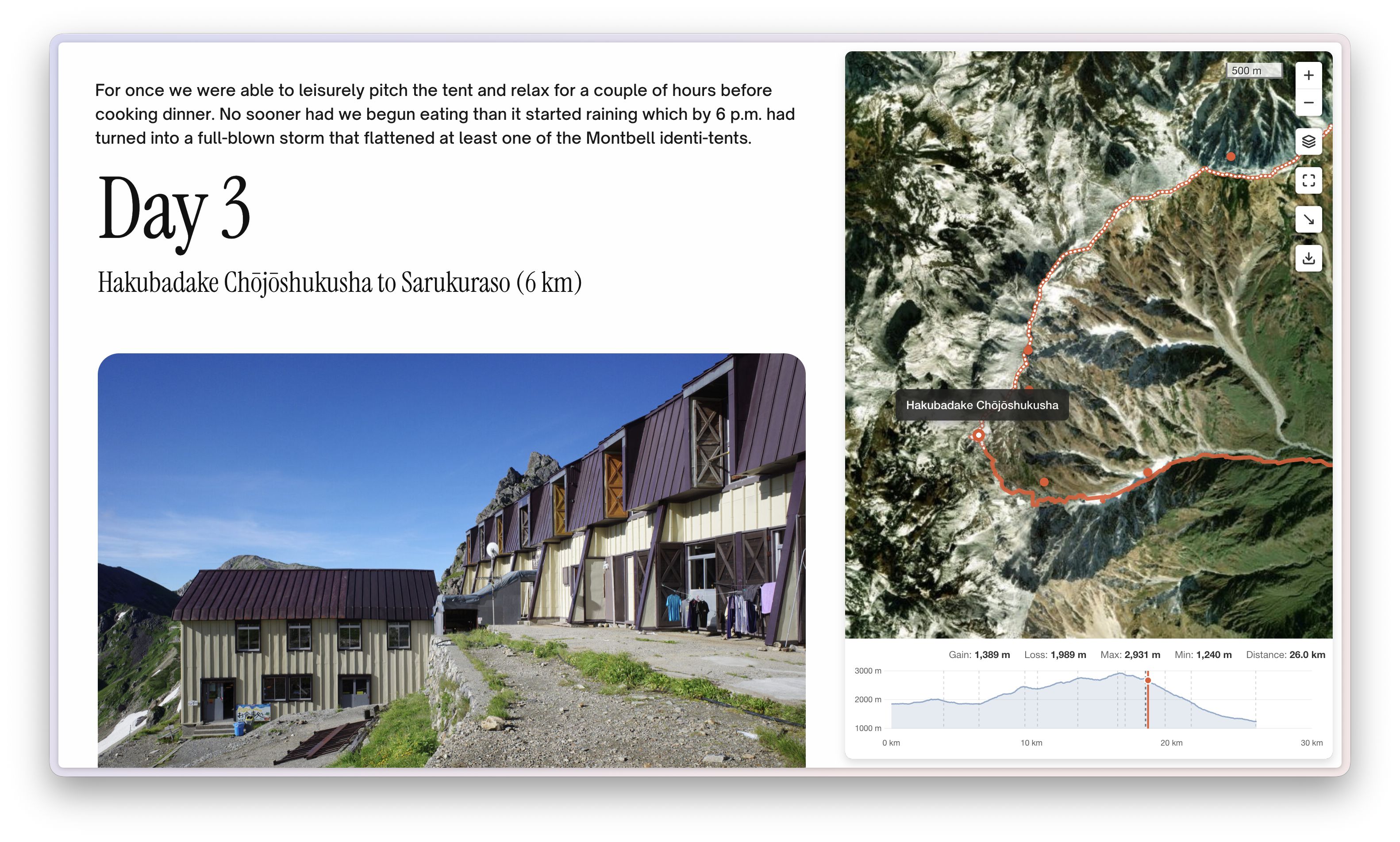 Map desktop layout - Story on left, sticky map on right