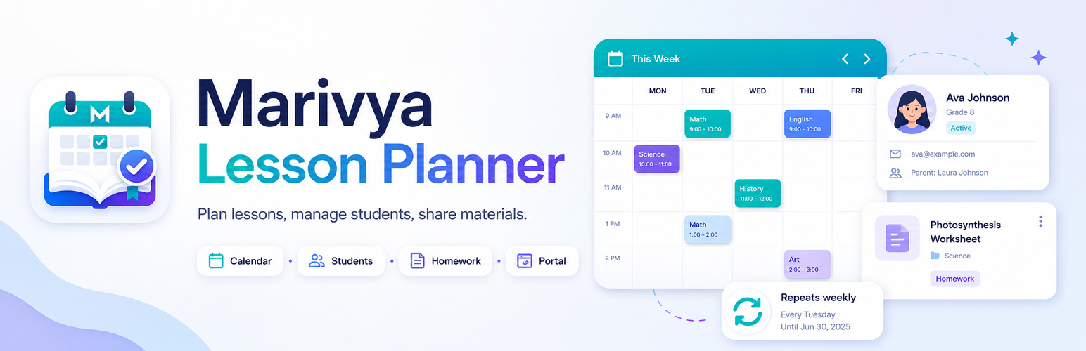 Marivya Lesson Planner