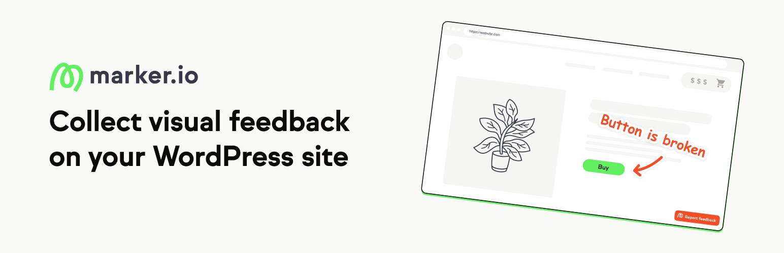 WordPress 外掛 Marker.io – Visual Website Feedback 的封面圖片。