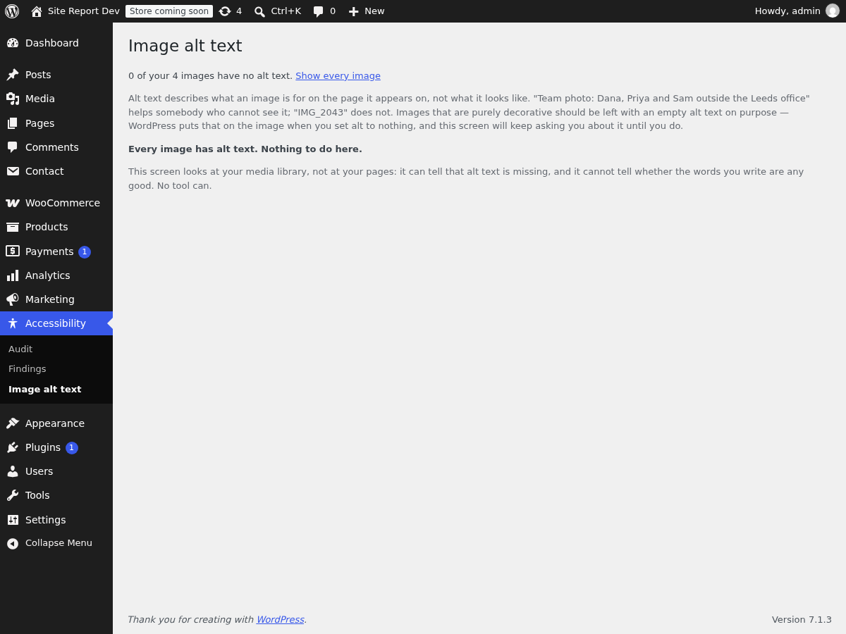 Image alt text: every image with nothing filled in, with the box to type the description and one Save button for all of them.