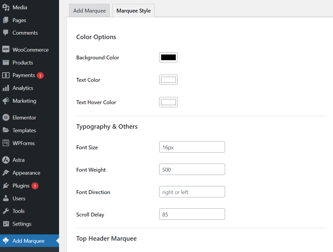 Marquee Running Text - Screenshot 1