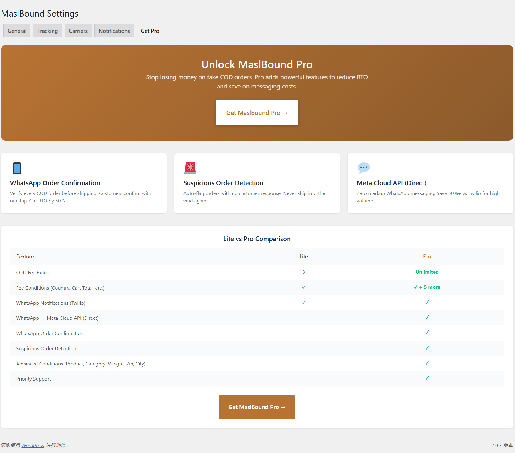 Get Pro — Free vs Pro comparison and upgrade information