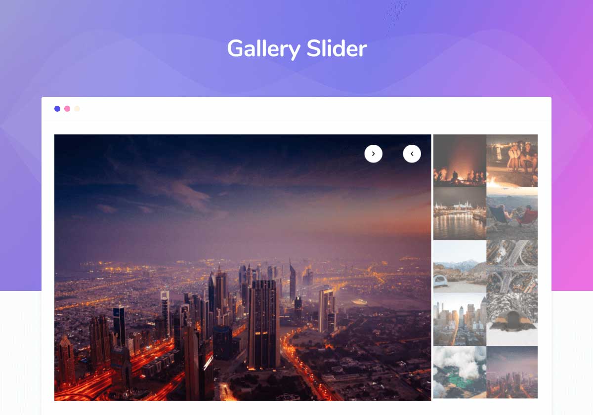 Gallery slider Elementor widget