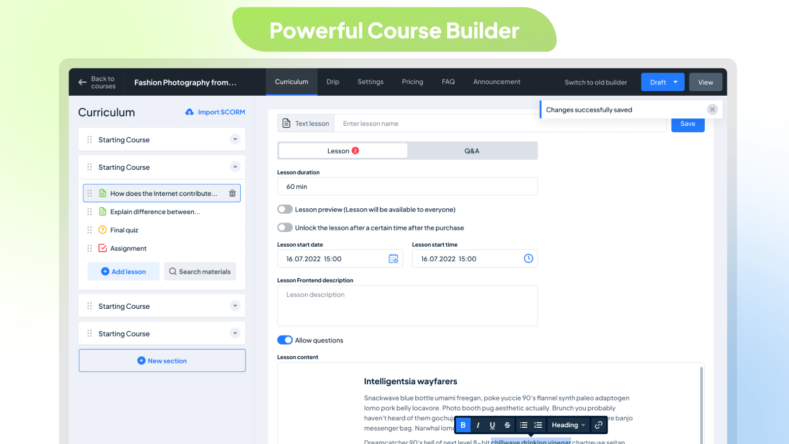 Construtor de Cursos Poderoso